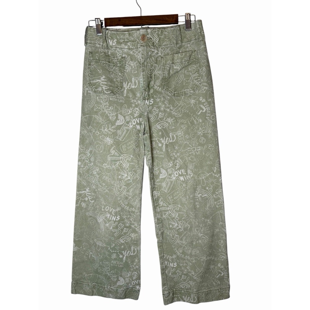 Pilcro The Skipper Love Peace Art Cartoon Hipster Boho Hippie Print Pants Jean